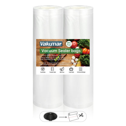 Commercial Vacuum Sealer for Meat, Sous Vide and Meal Preparation - 90Kpa Food Preservation System with Bags (4 Rolls)