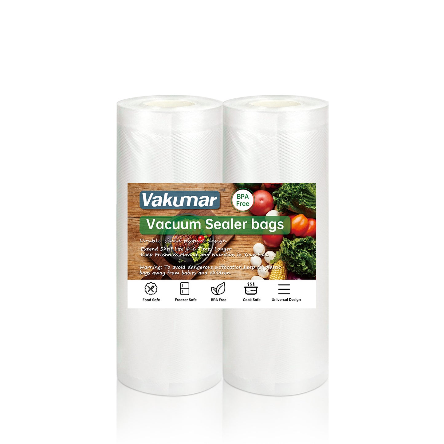Sacs d'emballage sous vide Vakumar (2 rouleaux) - Pour sceller les aliments