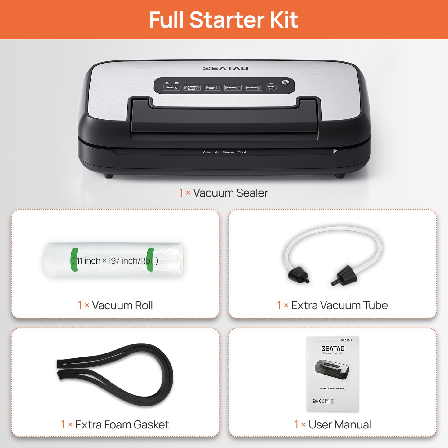 Machine à emballer sous vide pour aliments SEATAO 80 Kpa - Conservation en mode sec/humide