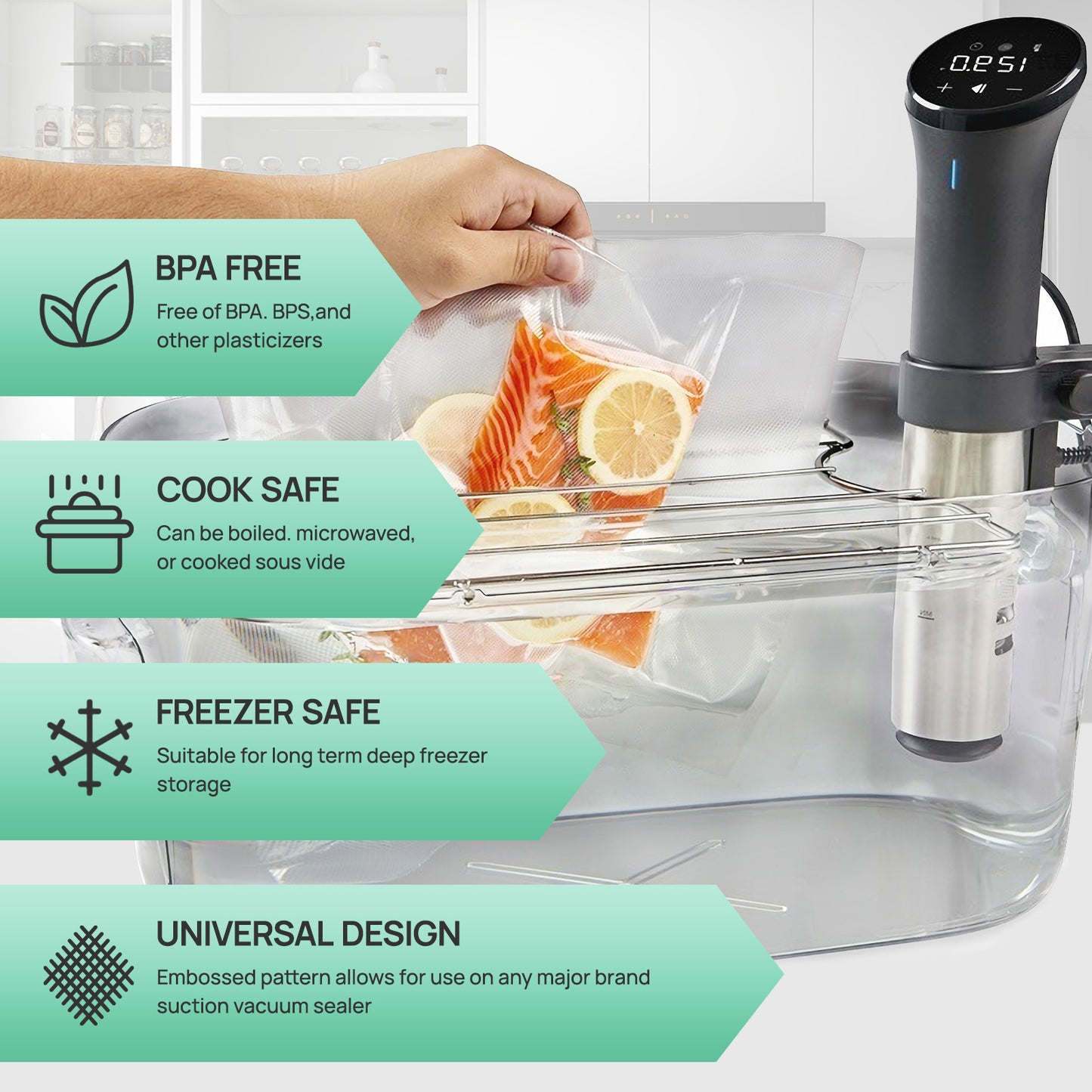 Sacs d'emballage sous vide Vakumar (2 rouleaux) - Pour sceller les aliments