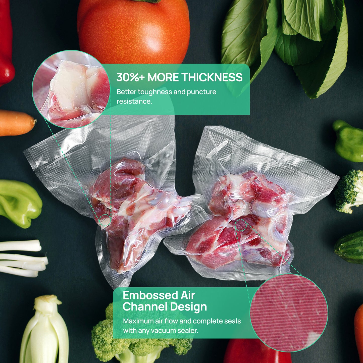 Sacs d'emballage sous vide Vakumar (2 rouleaux) - Pour sceller les aliments