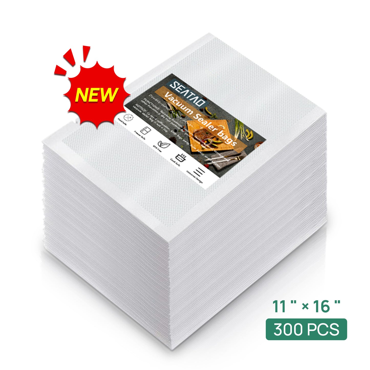 Premium Vacuum Sealer Bags – 11" x 16" Heavy-Duty, BPA-Free (300 Count) – for Food Saver, Sous Vide &amp; Long-Term Storage
