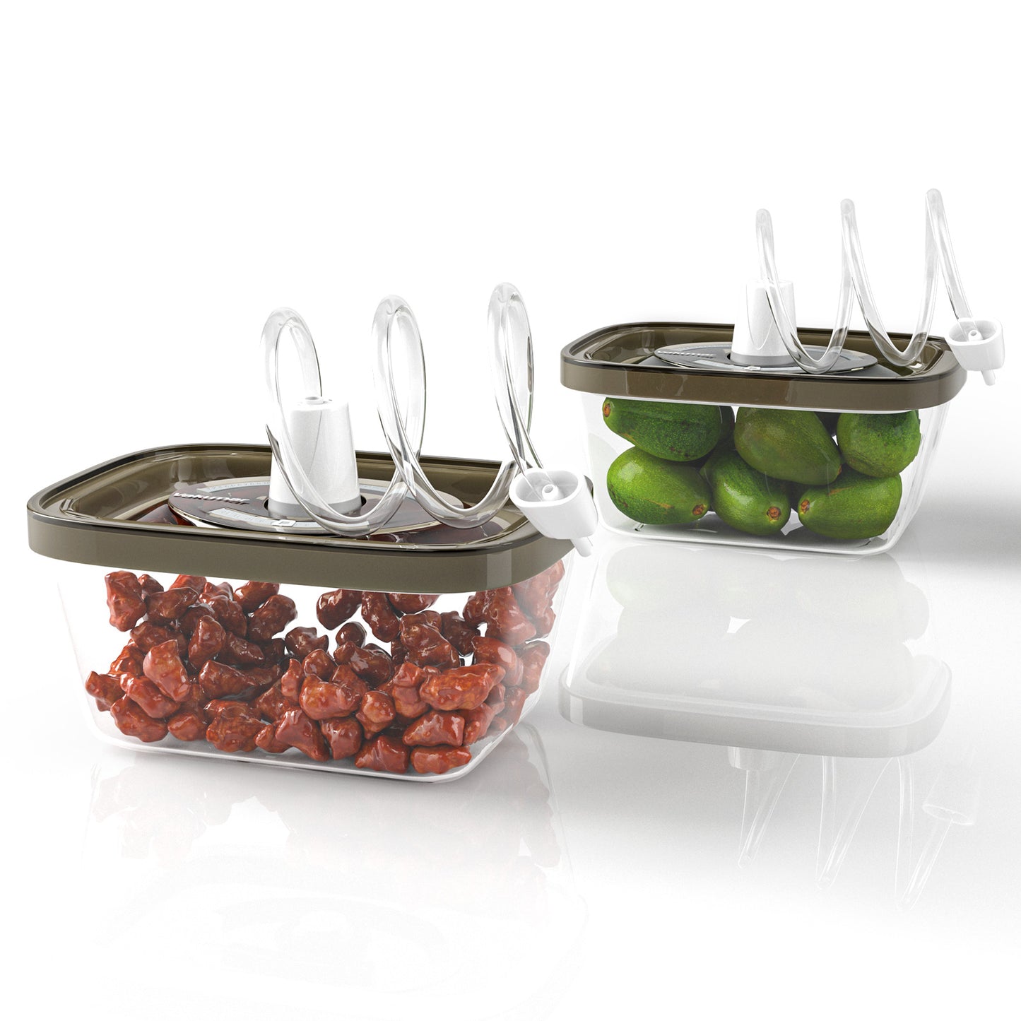 Vakumar Lot de 2 récipients carrés sous vide sans BPA – Anti-fuites, lavables au lave-vaisselle, au congélateur et au micro-ondes