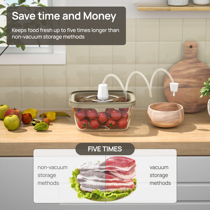 Vakumar Lot de 2 récipients carrés sous vide sans BPA – Anti-fuites, lavables au lave-vaisselle, au congélateur et au micro-ondes