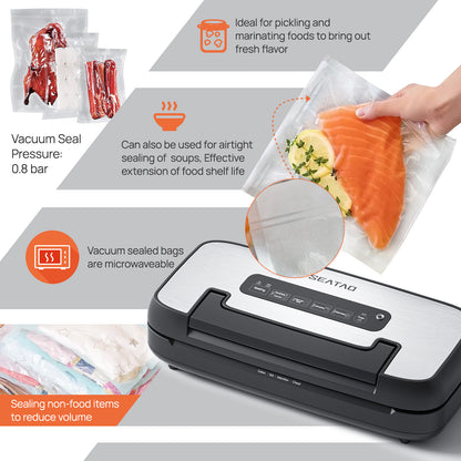 Machine à emballer sous vide pour aliments SEATAO 80 Kpa - Conservation en mode sec/humide