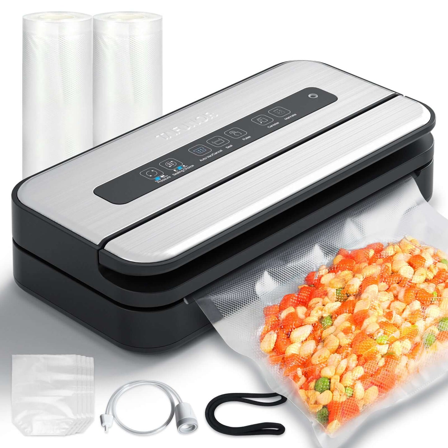Tafunor Vacuum Sealer with Double Seal - Easy Lock Handle + Built-in Cutter & Storage