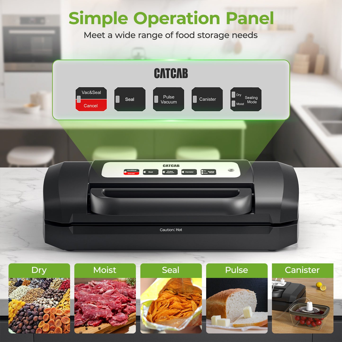 90kPa Automatic Vacuum Sealer Machine – 6-in-1 Food Saver for Dry & Moist Foods