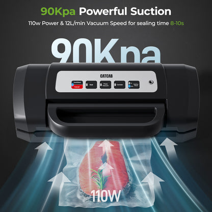 90kPa Automatic Vacuum Sealer Machine – 6-in-1 Food Saver for Dry & Moist Foods