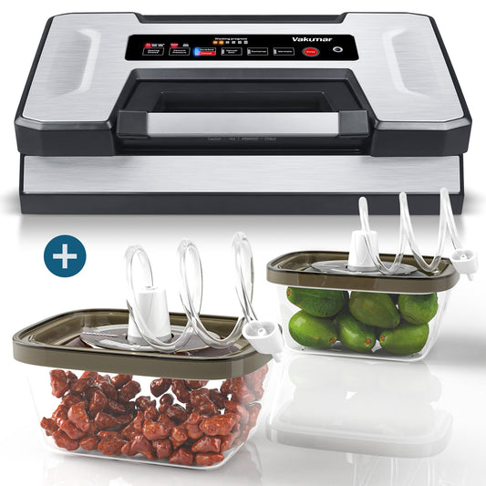 Vakumar Vacuum Sealer Machine for Meat, Sous Vide & Meal Prep - 90Kpa Food Preservation System with Bags & Containers