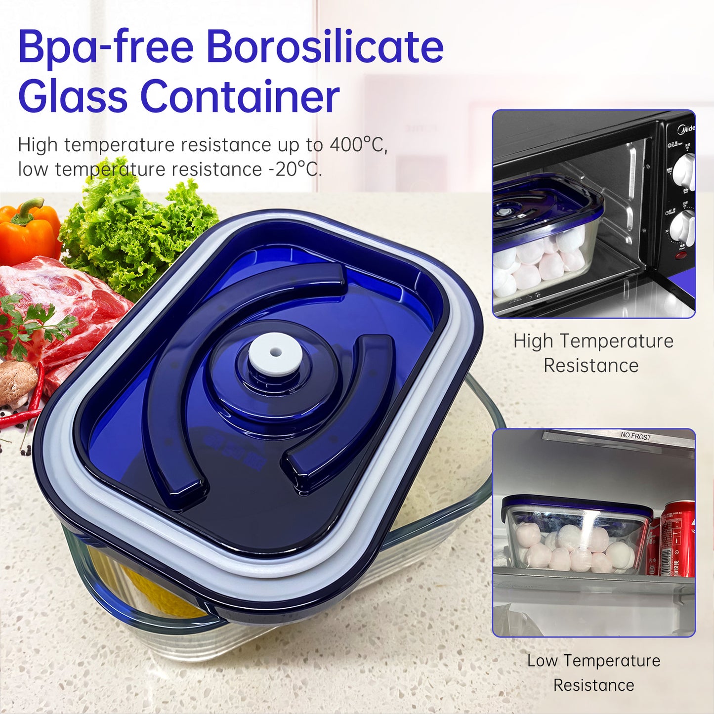 SEATAO Vacuum Sealed Glass Food Storage Boxes