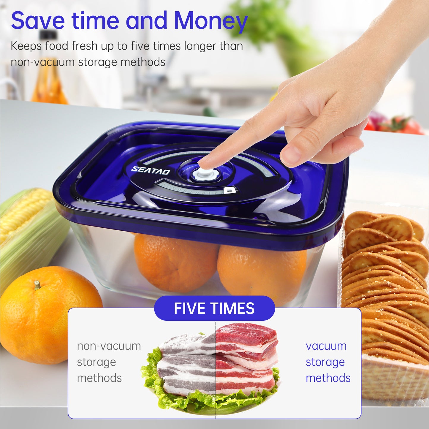 SEATAO Vacuum Sealed Glass Food Storage Boxes