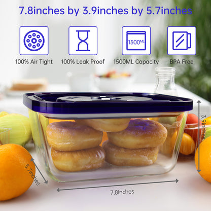 SEATAO Vacuum Sealed Glass Food Storage Boxes