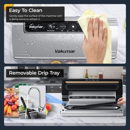 Vacuum Sealer Machine, 8-in-1 Food Sealer with Powerful Suction | Dry & Moist Food Modes | Sous Vide Compatible | Includes Car Charger for Indoor & Outdoor Use